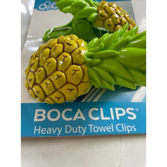 O2Cool Pineapple Boca Clips Heavy Duty Towel Clips - Picture 2 of 5